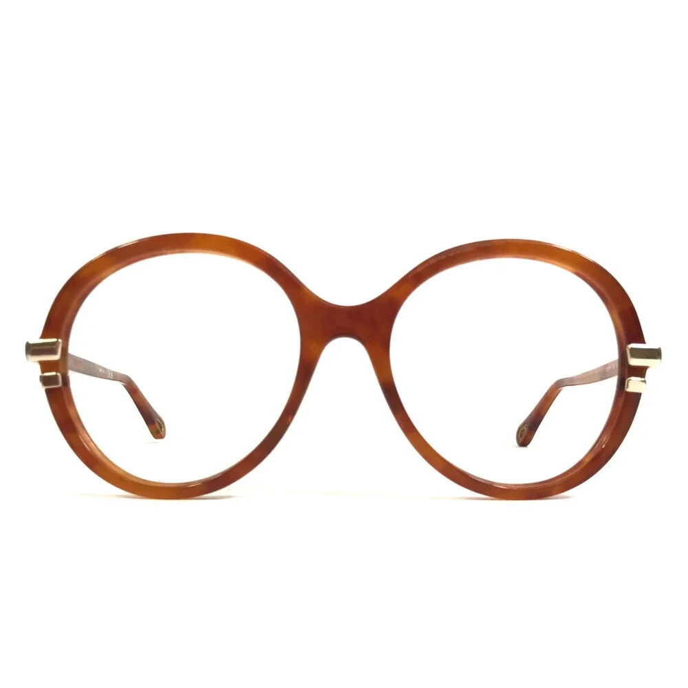 Chloe Eyeglasses Frames CH0108O 002 Havana Brown Orange Tortoise Gold 54-18-145
